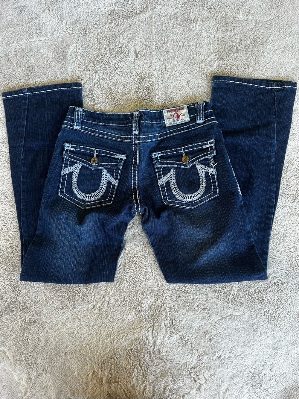 True Religion Indigo Women's Bootcut Jeans with Contrast Stitching